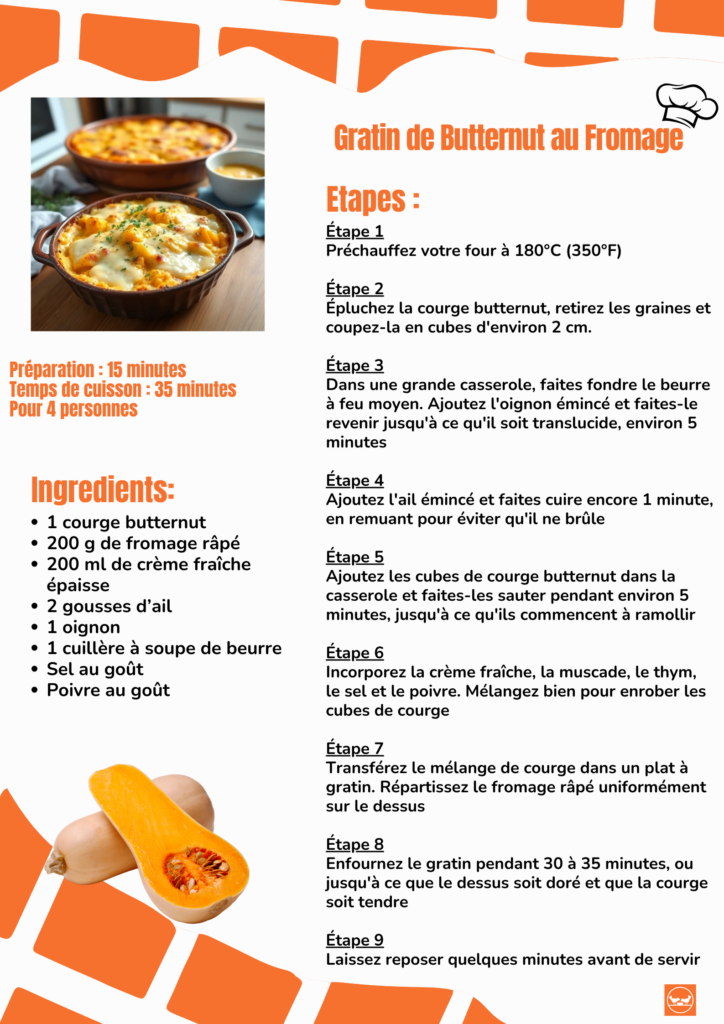 gratin de butternut au fromage