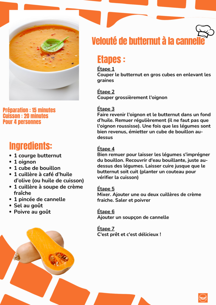 velouté de butternut à la cannelle